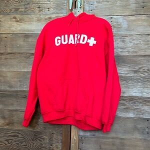 Unisex size Medium Lifeguard hoodie red like new, without tags